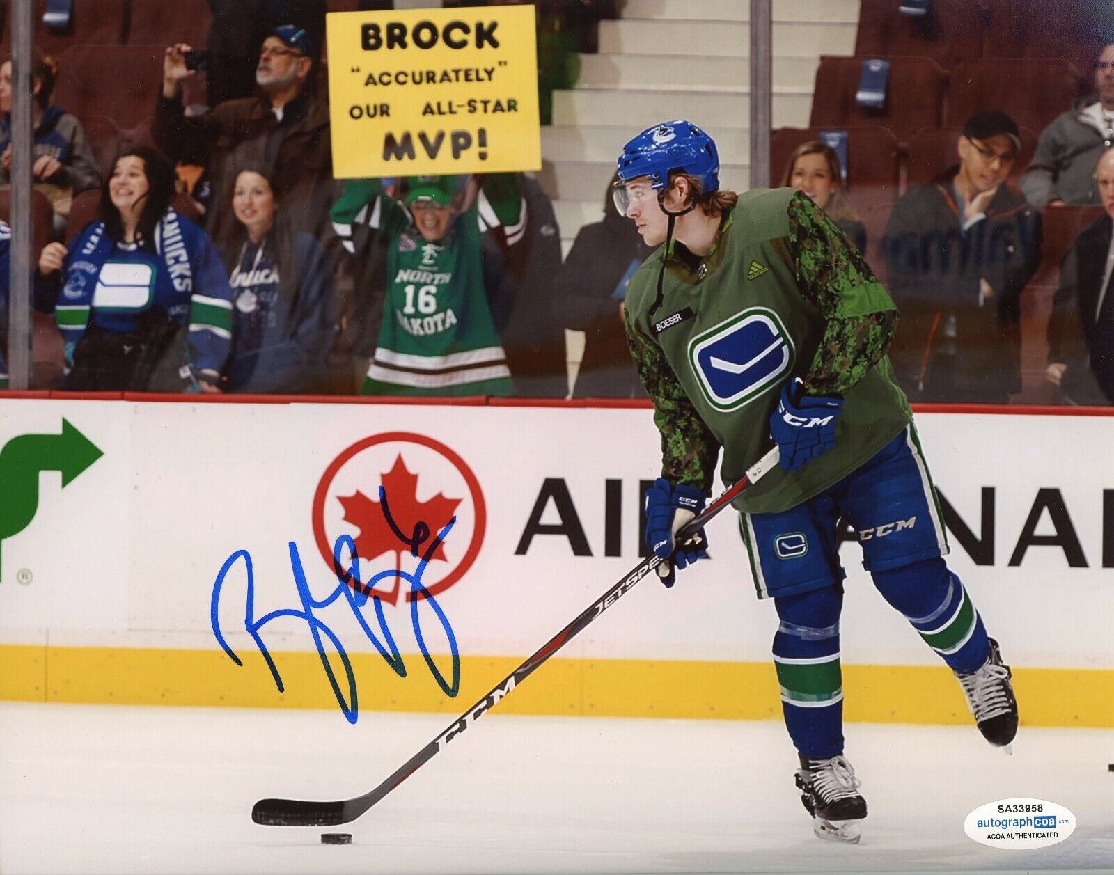 Vancouver Canucks Brock Boeser Autographed Signed 8x10 NHL Photo Poster painting ACOA #2