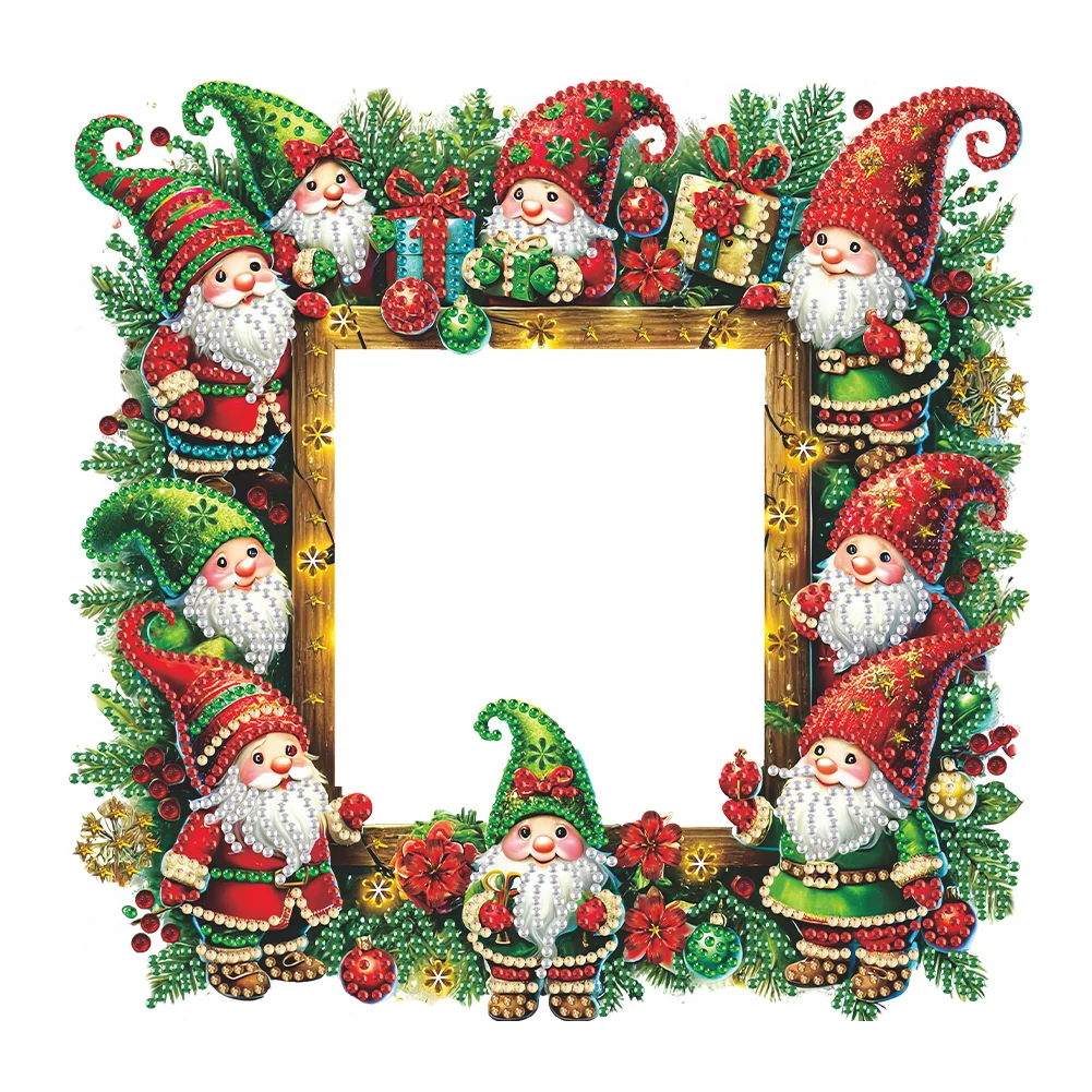 DIY Christmas Gnome Acrylic Special Shape Diamond Painting Picture Frame