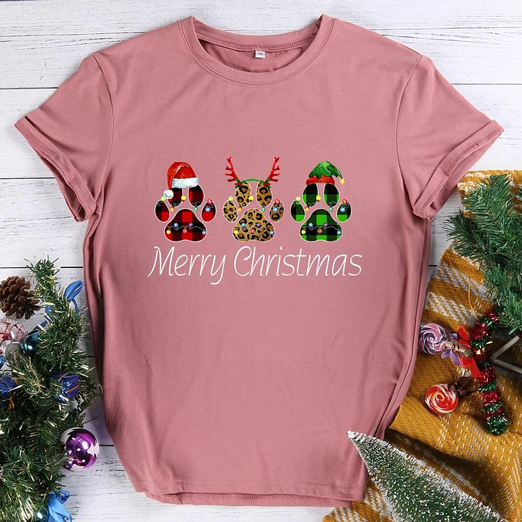 Merry Christmas Dog Christmas T-shirt Tee -611256-Annaletters