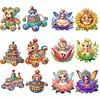 6Pcs Diamond Painting Acrylic Cartoon Fridge Magnet for Fridge Whiteboards