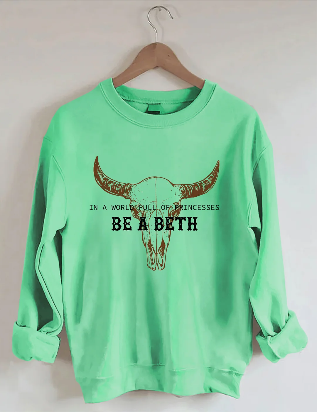 In A World Full Of Princesses Boho Cow Skull Sweatshirt