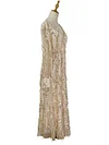 Fringed Sequined See-Through V-neck Maxi Dress
