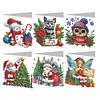 6Pcs Diamond Painting Merry Christmas Greeting Card for Holiday Party Favors