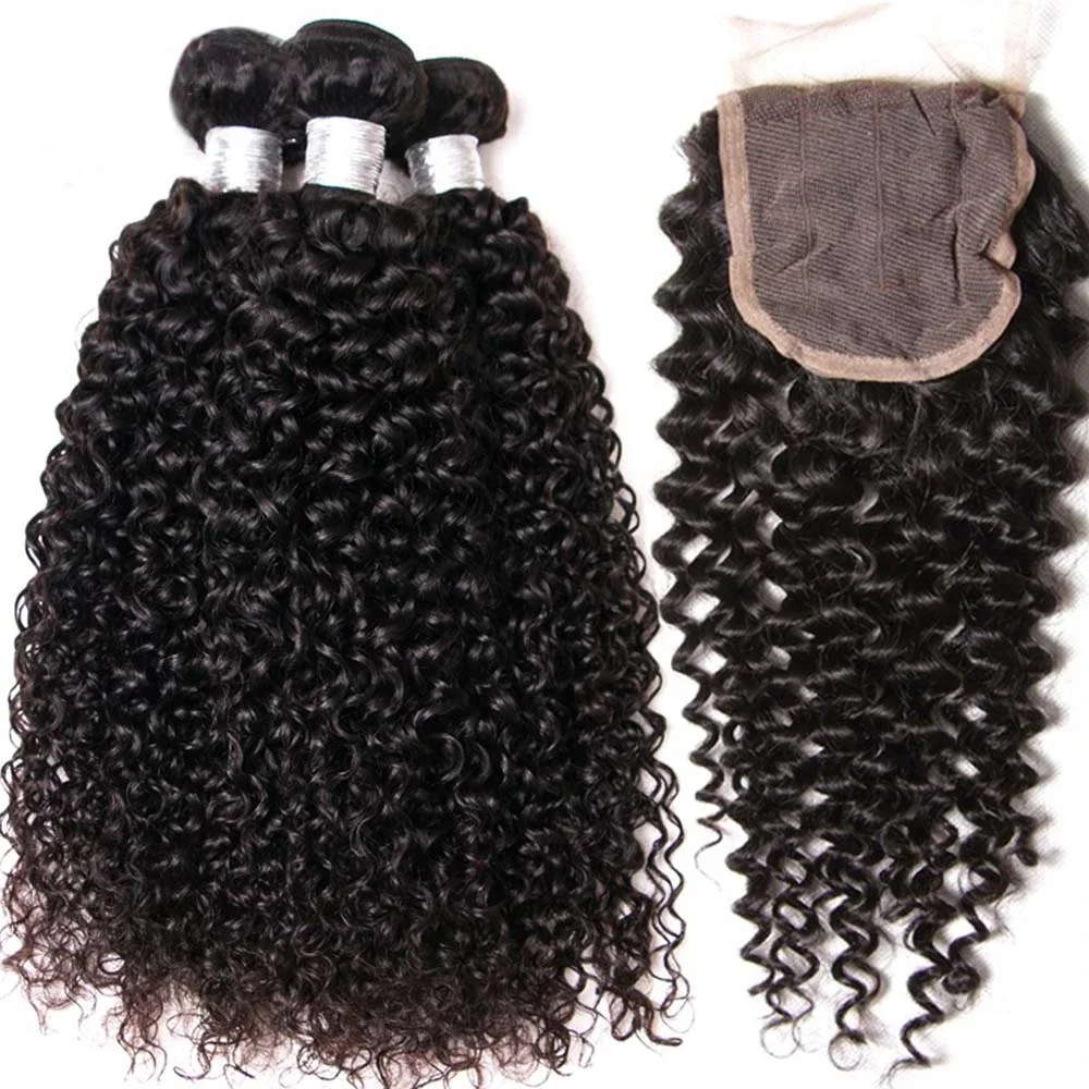 Kinky Curly 3PCS Bundles & 1PC Closure or Frontal – 5×5, 13×4 & 13×6 | 100% Human Hair | Transparent Lace Wig | Boruihair