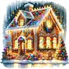 (50*50cm)Christmas House - Full Round Drill Diamond Painting