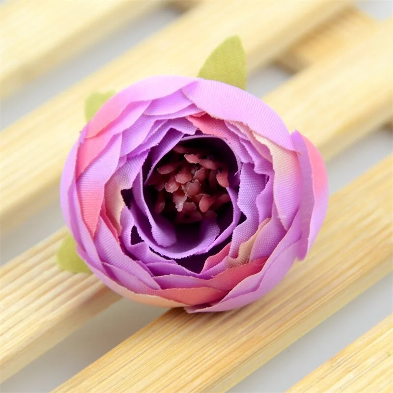 30pcs 3.5cm Mini Artificial Rose Bud Cut Flower Head Wedding Christmas Decoration DIY Sreath Gift Craft Flowers Accessories