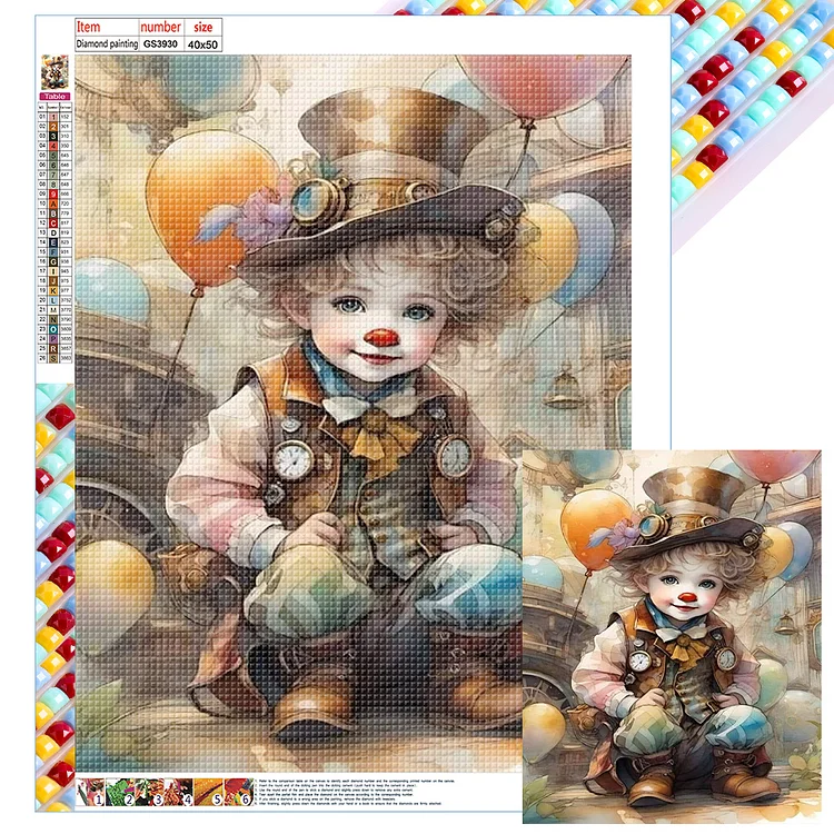 Clown 40*50CM (Canvas) Full Square Drill Diamond Painting gbfke