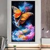 >SALE<5D DIY Full Round Drill Partial AB Diamond Painting Misty Butterfly Decor45x75cm