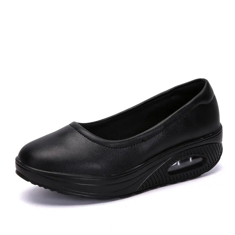 2021 Women Sneakers Flats Loafers Sweet Shallow Comfort Moccasins Slip-on PU Platform Ballet Ladies Vulcanized Shoes New