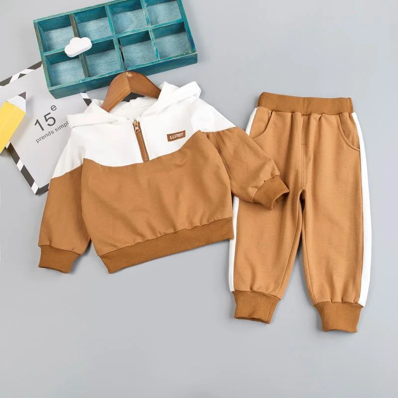 Kid Boy Clothing Set Hooded Cotton Baby Tracksuit Autumn Spring Toddler Sport Zipper Outfit 1 2 3 4 Years Patchwork Suit