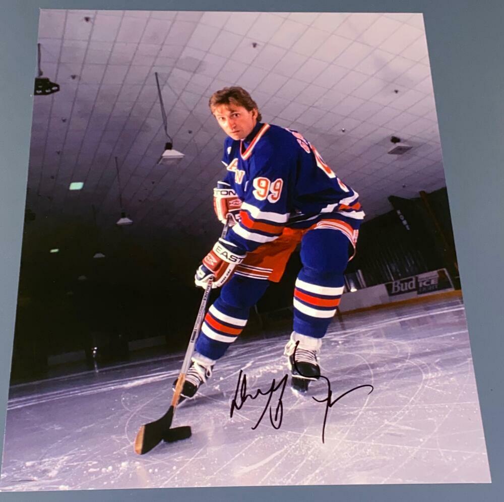 WAYNE GRETZKY SIGNED AUTOGRAPH NEW YORK RANGERS HOCKEY LEGEND 11x14 Photo Poster painting COA C