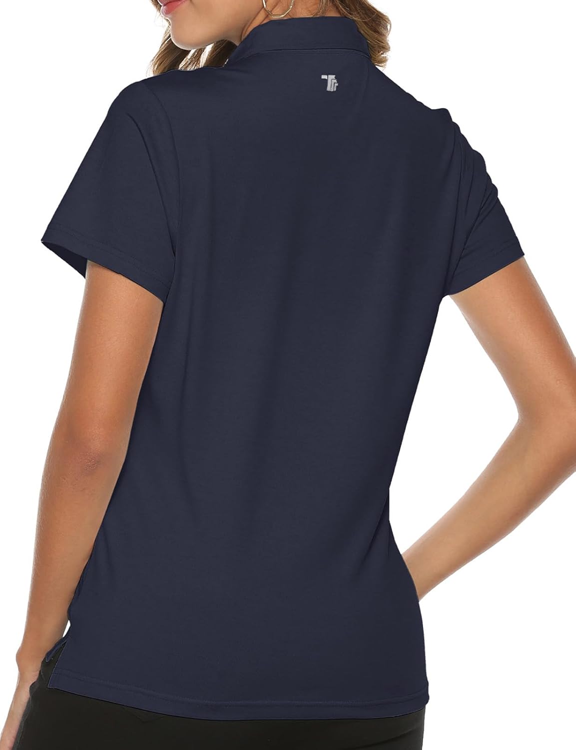 Women's Golf Polo Short Sleeve Shirts Lightweight Moisture Wicking Collared T Shirt Quick Dry 4-Button