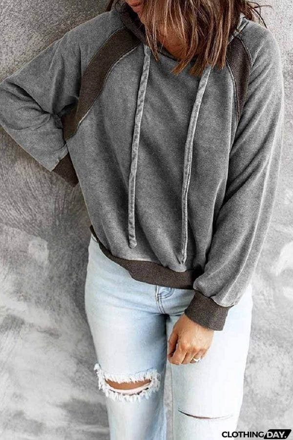 Morning Coffee Vintage Patchwork Hoodie