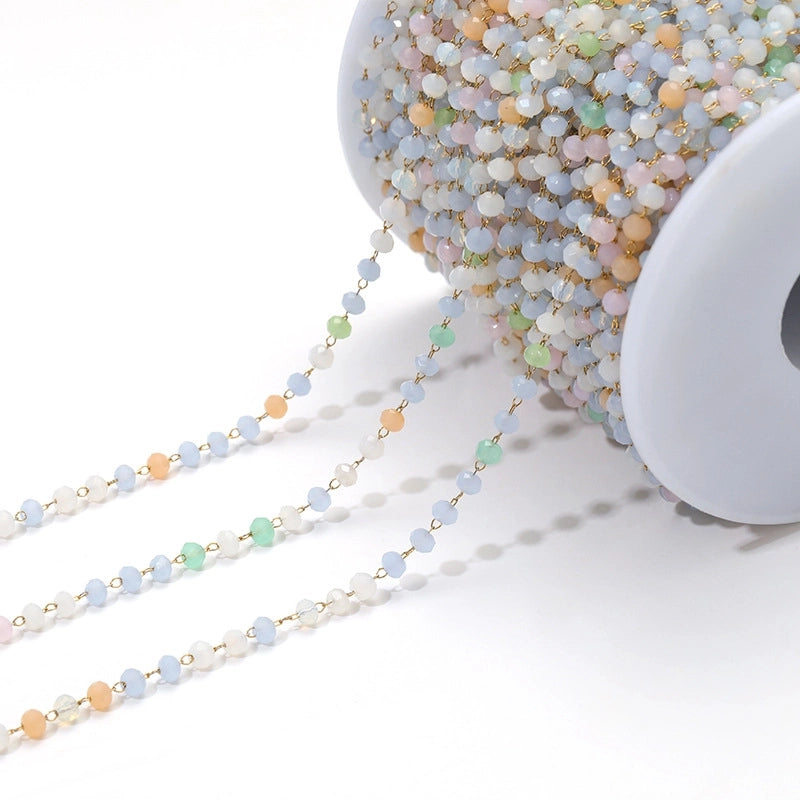 3mm Stainless Steel Amethyst Bead Chain Handmade Chain Tassel Decorative Chain DIY Necklace Bracelet Jewelry Accessories