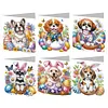 uk.everydayedeals 6Pcs DIY Diamond Painting Greeting Card - Easter Dogs