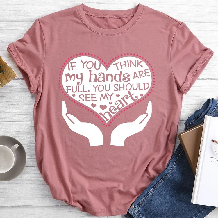 School Heart Round Neck T-shirt