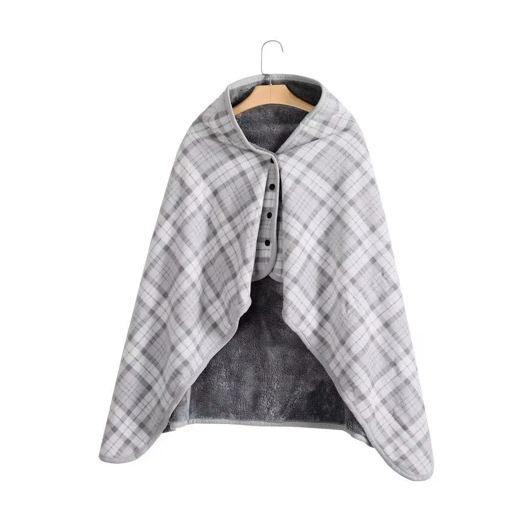 Soft Sherpa Berber Wool Heated Shawl Heating Blankets