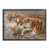 Two Tigers-14CT Stamped Cross Stitch 56*41cm/22.05*16.14in tapestrymarket
