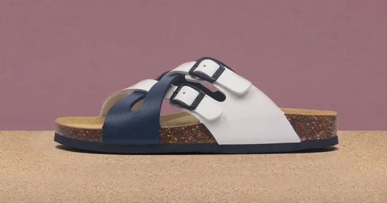 2021 New Internet Celebrity Fashion Soft Cork Slides Women Summer Beach Slides Sands Flip Flops Cross Buckle Strap Home plus 45