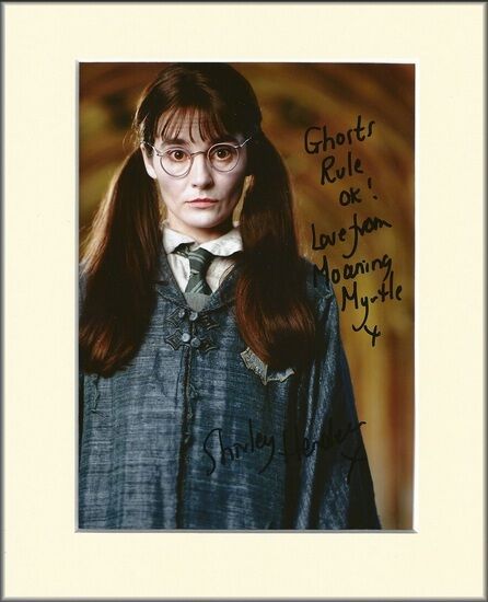 SHIRLEY HENDERSON MYRTLE HARRY POTTER PP 8x10 MOUNTED SIGNED AUTOGRAPH Photo Poster painting