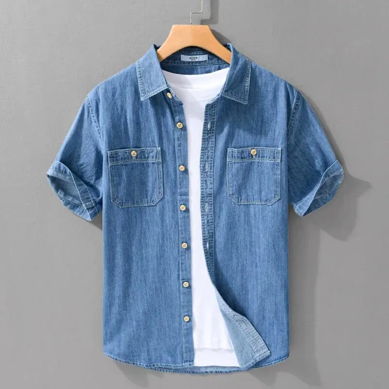 Men's Bordeaux Denim Shirt &ndash; Slim Fit Smart-Casual Essential &ndash; view 2