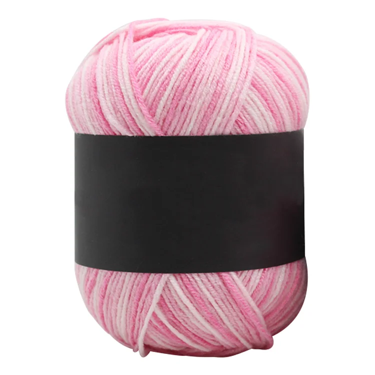 Gradient Color Milk Cotton Yarn Scarf Sweater Crochet Knitting Yarn (Pink)