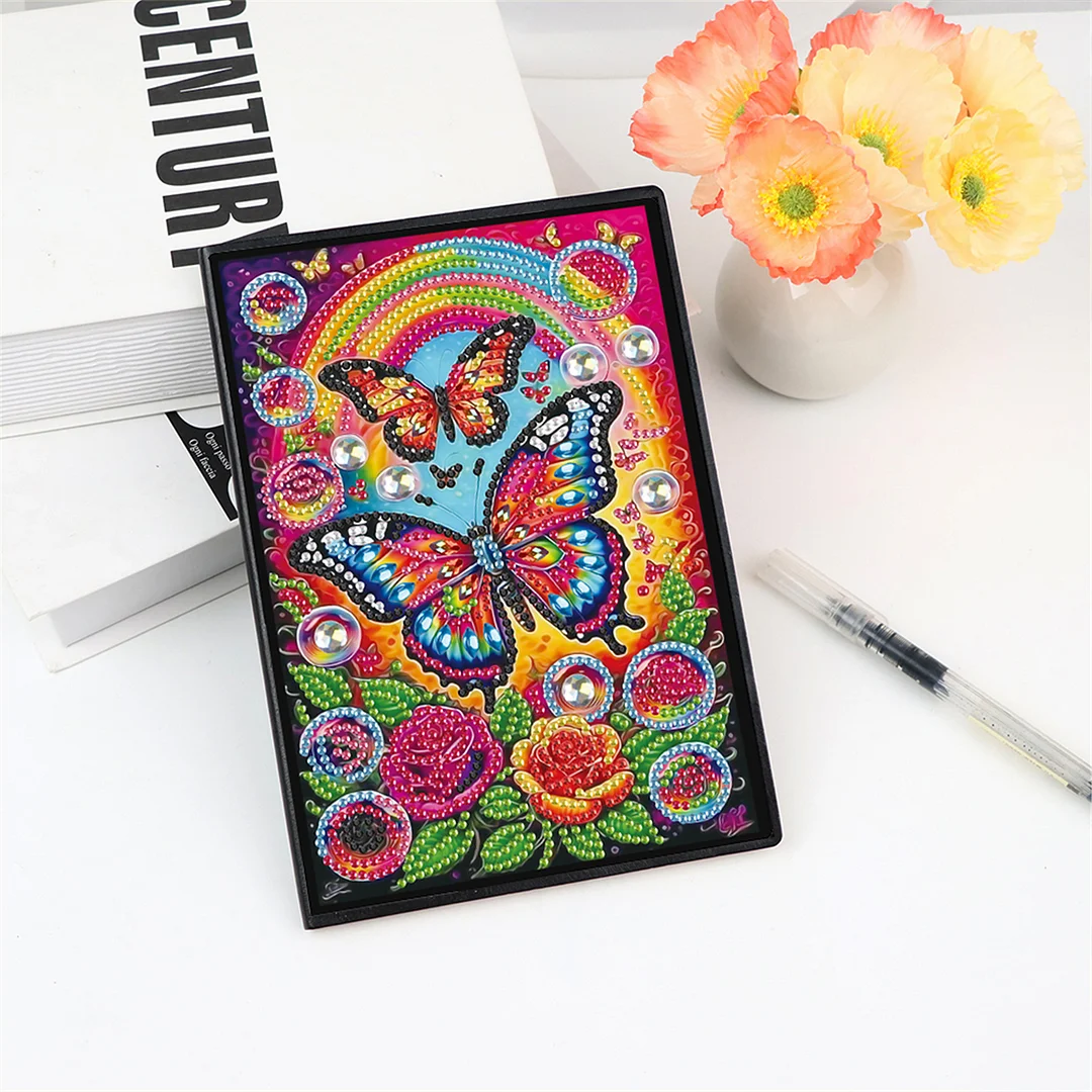 2pcs Bird Partial DIY 50 Pages A5 Diamond Painting Notebook for Study Drawing