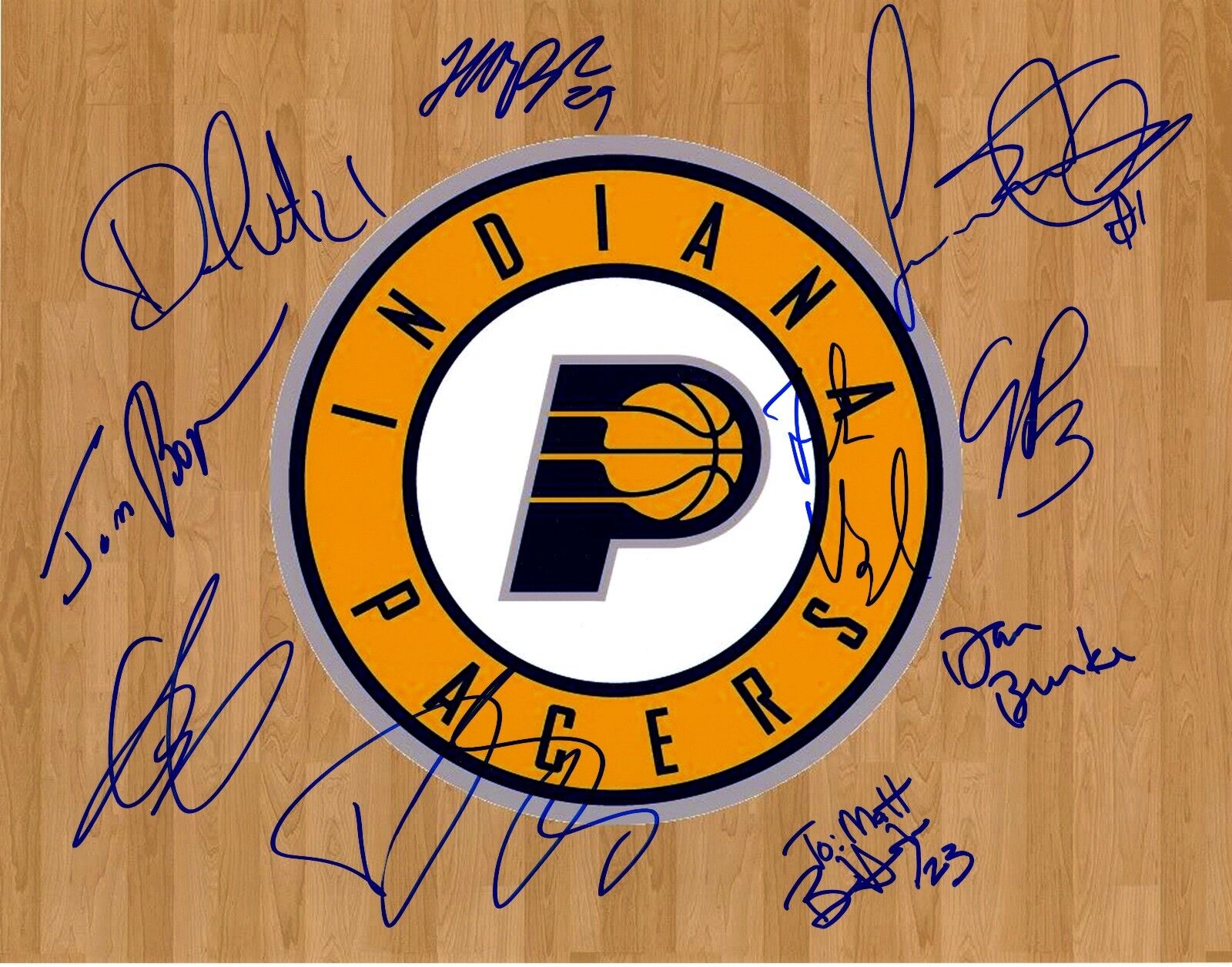 Indiana Pacers Team Signed 11x14 Glossy Photo Poster painting David West George Hill Hibbert + 6