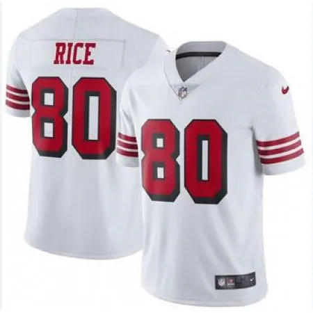 Men's San Francisco 49ers #80 Jerry Rice  White Color Rush Vapor Untouchable Limited Stitched NFL Jersey