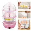 110V/220V Electric Egg Boiler 3-Layer Automatic Corn Steamer Rapid Heat Poacher