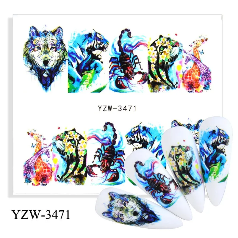 1 Sheet Human Face Nail Stickers And Decals 2021 Nail Art Decorations Set Geometric Pattern Dried Flowers Sliders For Nails Art-Nail Inspo