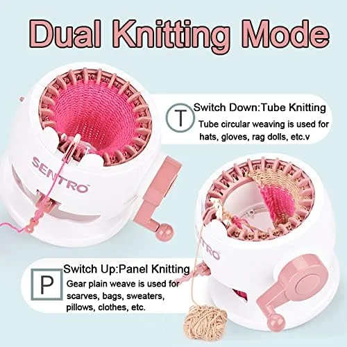 Up to 50% off, SENTRO 22 Needle Knitting Machine, Knitting Loom Set Round  Weaving Loom for Kids, Bunny Shaped Smart Weaver, Hat Sock Scarf Loom, STEM  Toys Arts and Crafts Knitting Kit