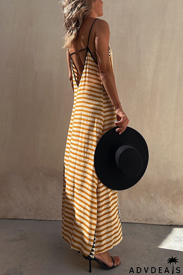 Take A Trip Ethnic Print Backless A-line Maxi Dress