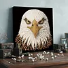 Peinture en perle DIY d&rsquo;aigle avec cadre en bois 30x30 cm art en toile de perles
