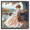 Victorian Girl-14CT Stamped Cross Stitch 50*50cm/19.69*19.69in