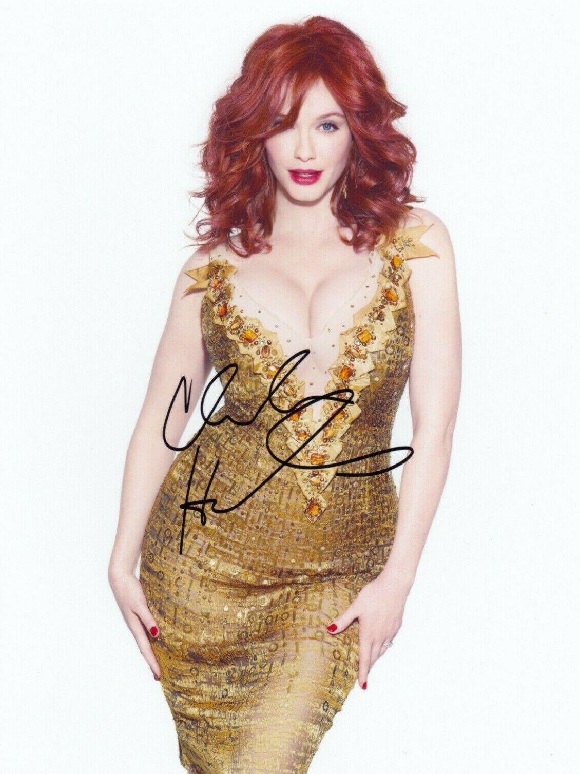 Christina Hendricks Signed Auto 8 x 10 Photo Poster paintinggraph