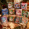 12Pcs Diamond Painting Owl Santa Claus Greeting Card Set with Envelope