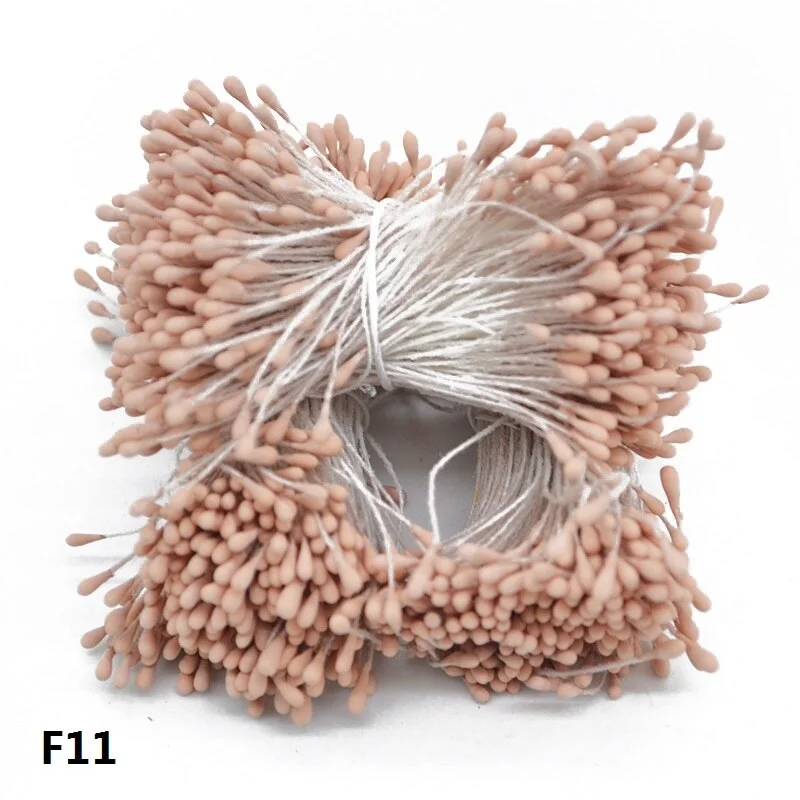 1 Bundle= 800Pcs Artificial Flower Double Heads Stamen Pearlized Craft Cards Cakes Decor Floral for Home Wedding Party Decor