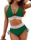 2025 High Waisted Tummy Control Color Block Bikini Sets