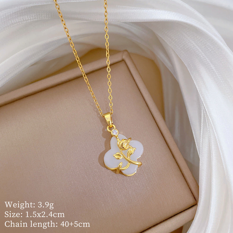 Copper Micro-Inlaid Cross Fashionable And Gorgeous Full Diamond Necklace For Women All-Match Clavicle Chain Titanium Steel