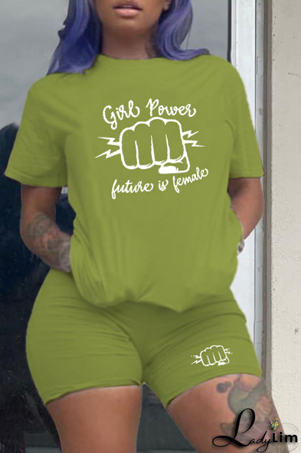 White Casual Print Patchwork O Neck Short Sleeve Two Pieces