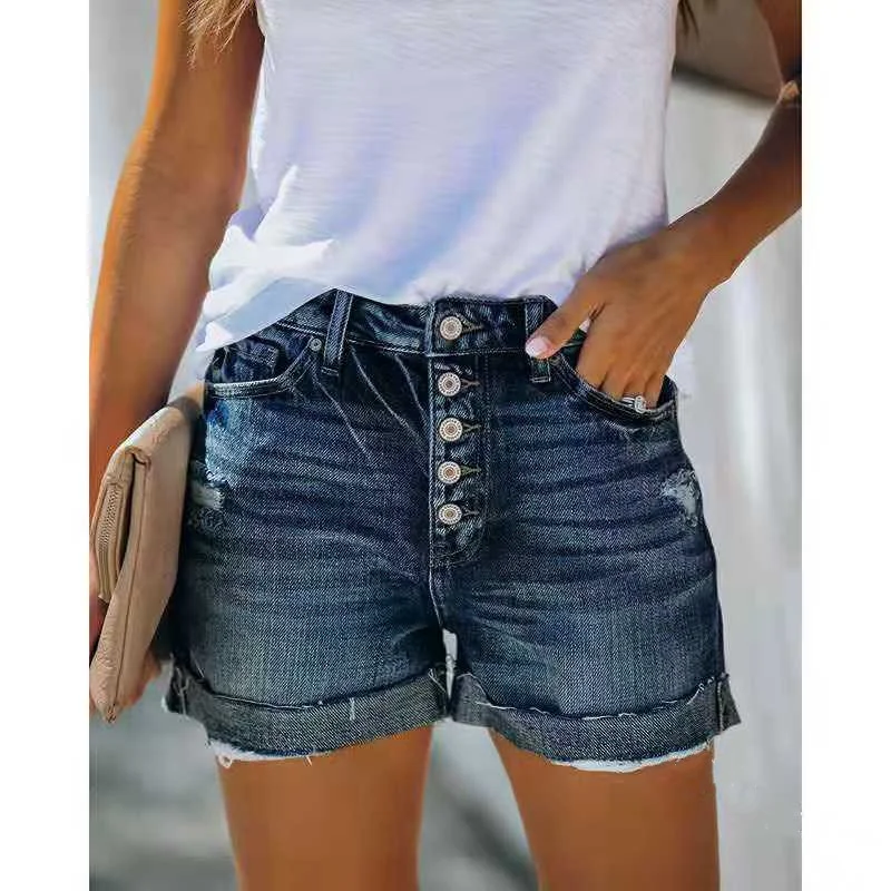 Women's Summer Denim Shorts Ripped Denim Jeans Back To School Short Jeans