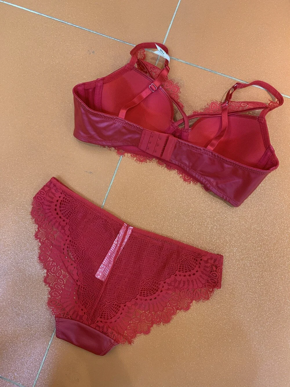 PU glossy gathered steel ring underwear ladies bra set push up leather girl lace lingerie panty set BC cup large size bralette