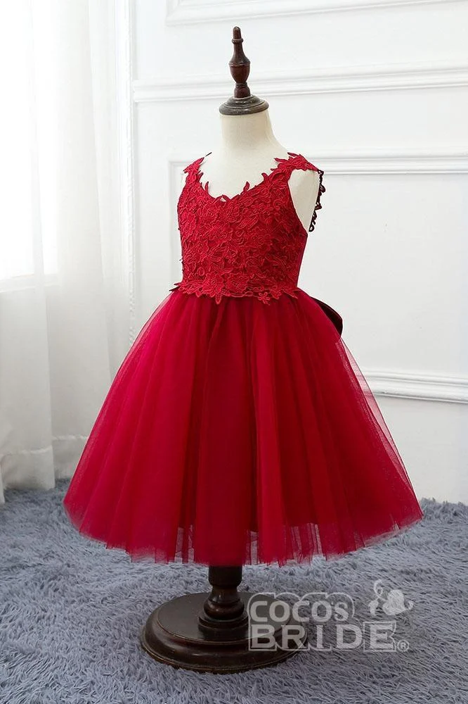 Daisda Red V-Neck Sleeveless Ball Gown Short Dress Mini 