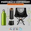 Outdoor Camping Folding Chair, Support 550 Lbs, X-Shaped Steel Frame Fixed, Fully Cushioned Seat and Back, Beach, Fishing, Trip, Picnic