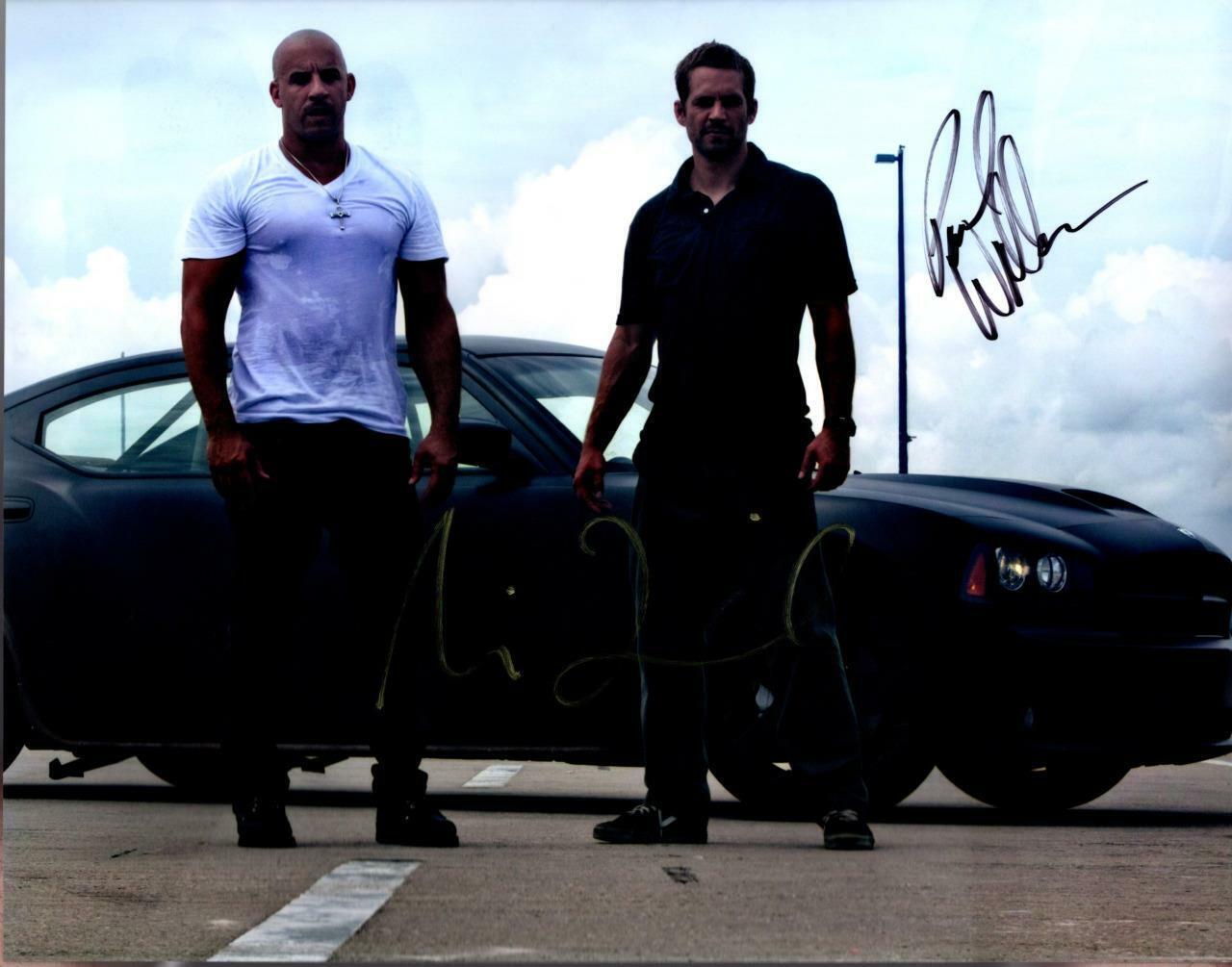 Vin Diesel Paul Walker Signed 11x14 Photo Poster painting Autographed Picture plus COA