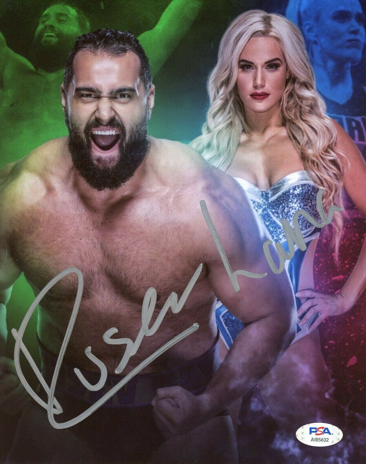 WWE RUSEV AND LANA HAND SIGNED AUTOGRAPHED 8X10 WRESTLING Photo Poster painting WITH PSA COA 1