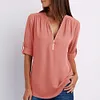 Camicetta di Chiffon a maniche corte con scollo a v a maniche corte con scollo a v a maniche corte da donna camicie da lavoro Casual eleganti e sottili  200000345