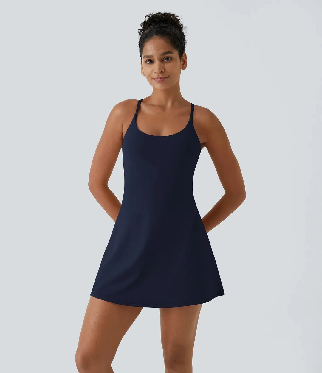 Women Workout Tennis Dress With Built In Bra Shorts 😍