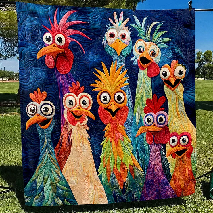 Whimsical Chickens Blanket - H216 - Premium Blanket The Cold Blanket